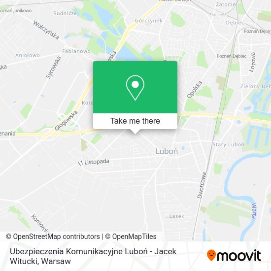 Ubezpieczenia Komunikacyjne Luboń - Jacek Witucki map