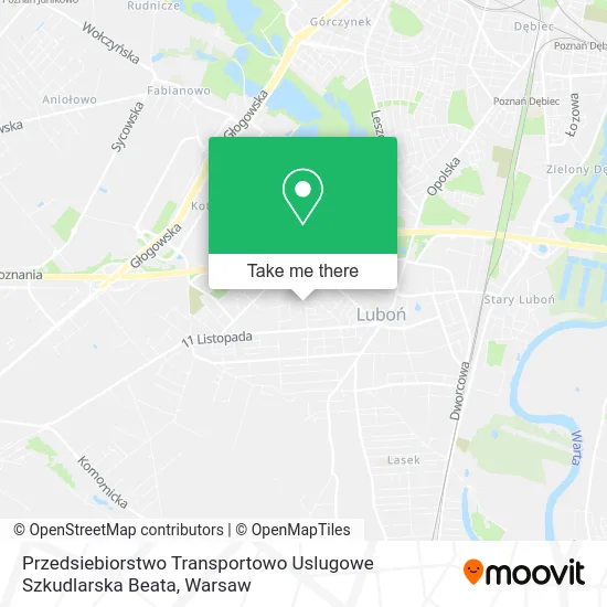 Карта Przedsiebiorstwo Transportowo Uslugowe Szkudlarska Beata