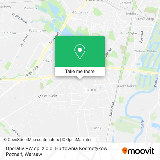 Карта Operativ PW sp. z o.o. Hurtownia Kosmetyków Poznań