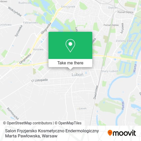 Карта Salon Fryzjersko Kosmetyczno Endermologiczny Marta Pawłowska