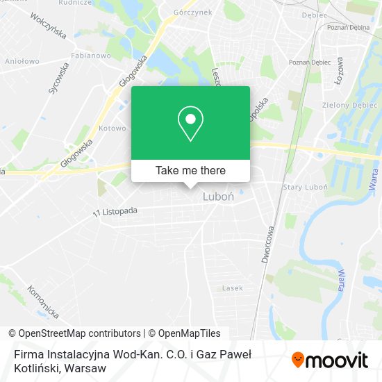 Firma Instalacyjna Wod-Kan. C.O. i Gaz Paweł Kotliński map