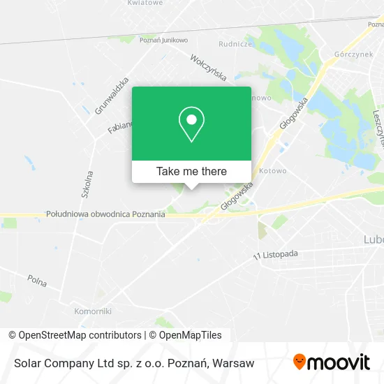 Карта Solar Company Ltd sp. z o.o. Poznań