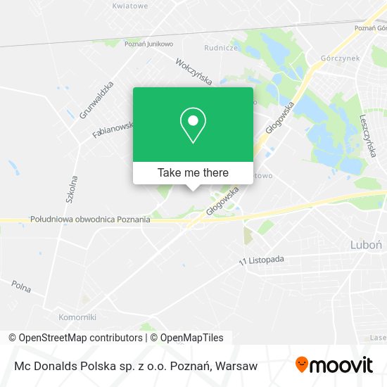 Mc Donalds Polska sp. z o.o. Poznań map