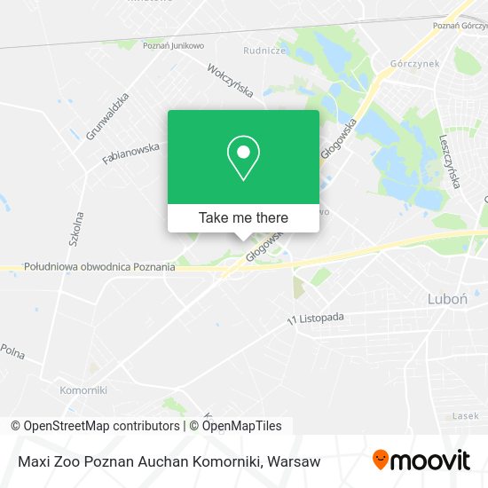 Maxi Zoo Poznan Auchan Komorniki map