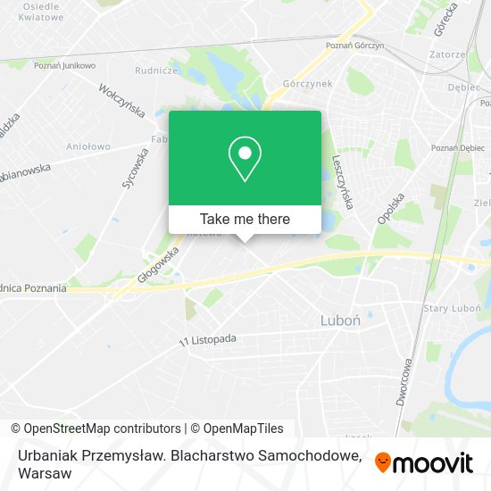 Карта Urbaniak Przemysław. Blacharstwo Samochodowe