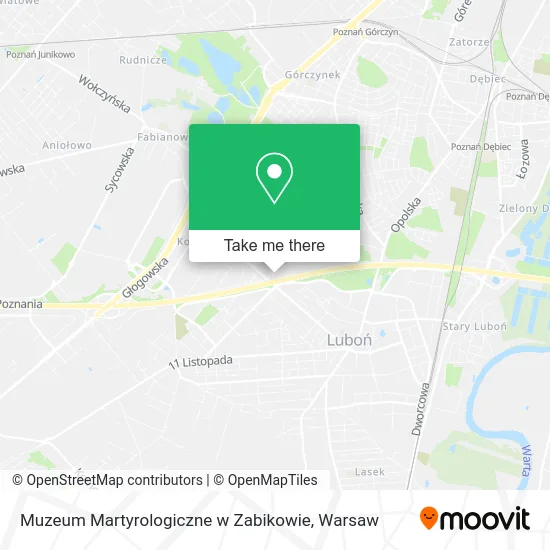 Карта Muzeum Martyrologiczne w Zabikowie