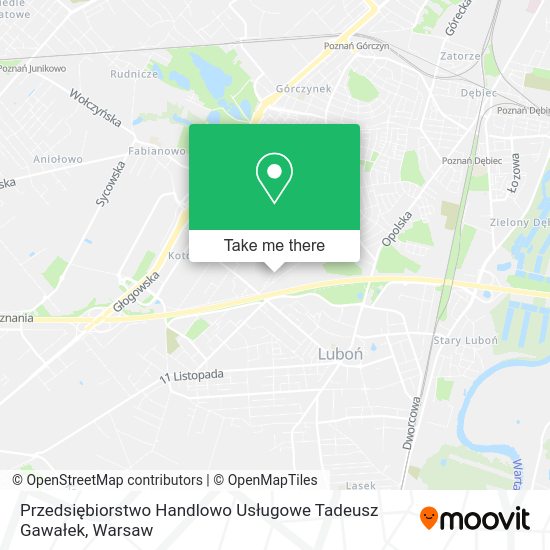 Przedsiębiorstwo Handlowo Usługowe Tadeusz Gawałek map