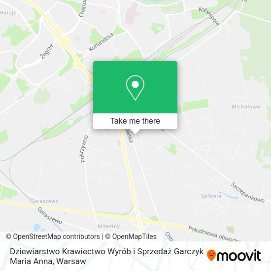 Dziewiarstwo Krawiectwo Wyrób i Sprzedaż Garczyk Maria Anna map