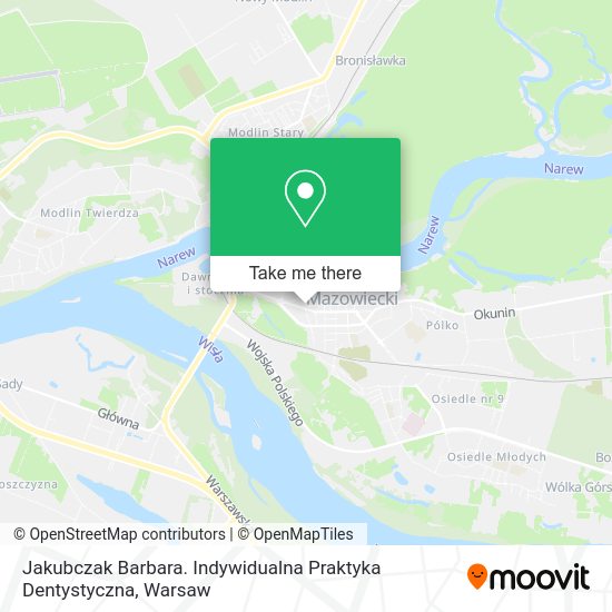 Jakubczak Barbara. Indywidualna Praktyka Dentystyczna map