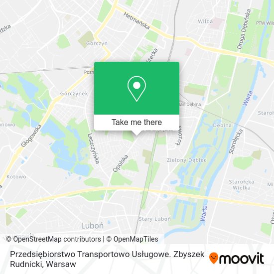 Карта Przedsiębiorstwo Transportowo Usługowe. Zbyszek Rudnicki