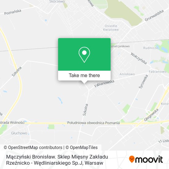 Mączyński Bronisław. Sklep Mięsny Zakładu Rzeźnicko - Wędliniarskiego Sp.J map