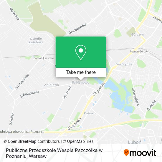 Publiczne Przedszkole Wesoła Pszczółka w Poznaniu map