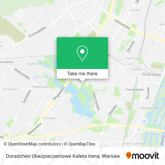 Карта Doradztwo Ubezpieczeniowe Kaleta Irena
