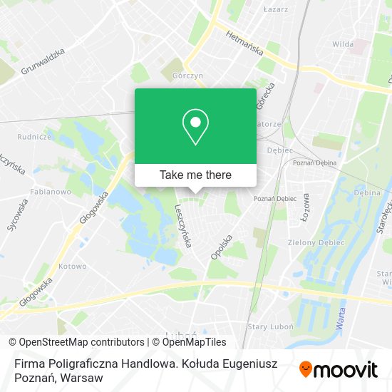 Firma Poligraficzna Handlowa. Kołuda Eugeniusz Poznań map