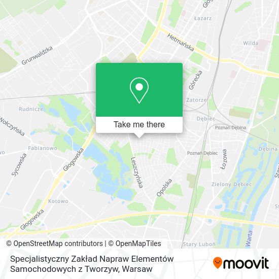 Specjalistyczny Zakład Napraw Elementów Samochodowych z Tworzyw map