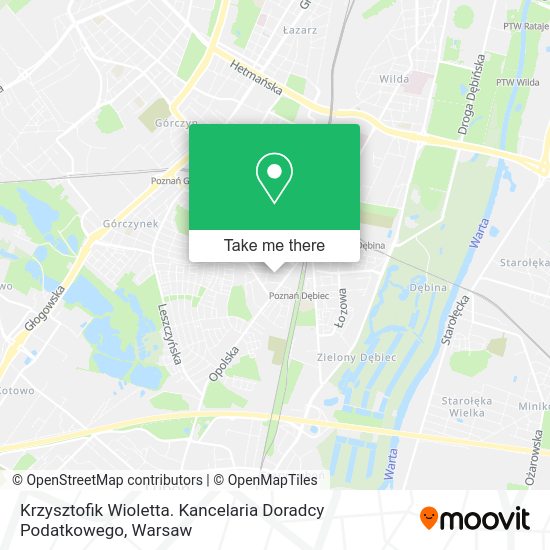 Krzysztofik Wioletta. Kancelaria Doradcy Podatkowego map