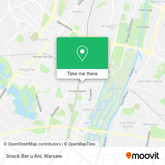 Карта Snack Bar u Ani