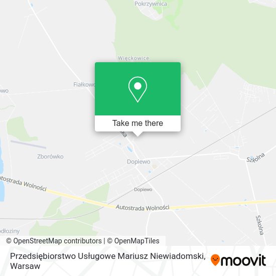 Przedsiębiorstwo Usługowe Mariusz Niewiadomski map