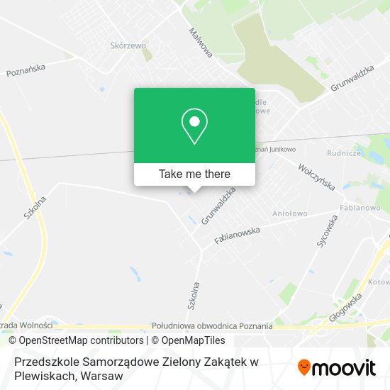 Przedszkole Samorządowe Zielony Zakątek w Plewiskach map