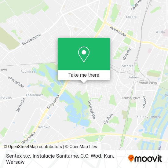 Sentex s.c. Instalacje Sanitarne, C.O, Wod.-Kan map