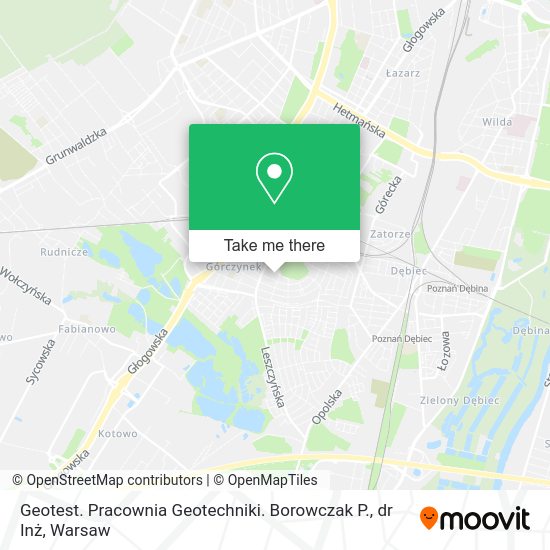 Карта Geotest. Pracownia Geotechniki. Borowczak P., dr Inż