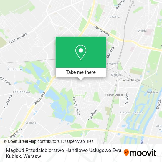 Magbud Przedsiebiorstwo Handlowo Uslugowe Ewa Kubiak map