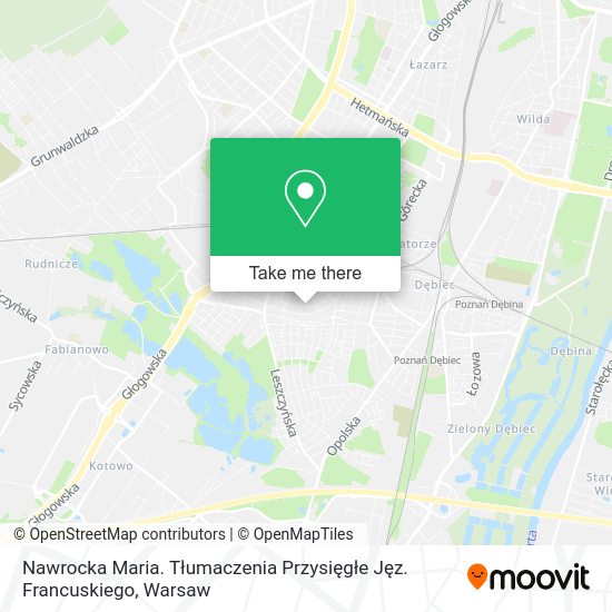 Nawrocka Maria. Tłumaczenia Przysięgłe Jęz. Francuskiego map