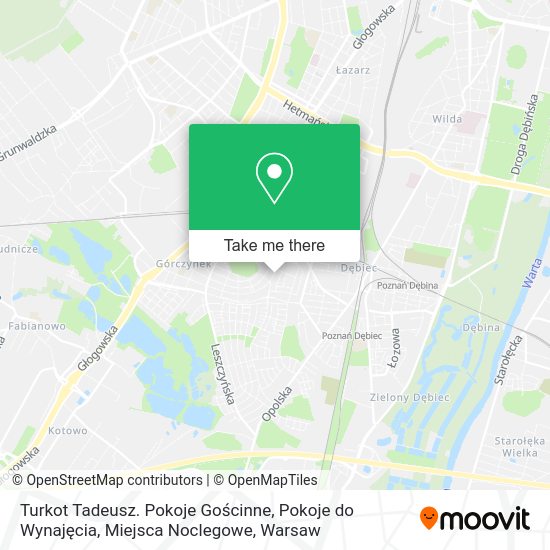 Turkot Tadeusz. Pokoje Gościnne, Pokoje do Wynajęcia, Miejsca Noclegowe map