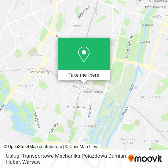 Карта Usługi Transportowe Mechanika Pojazdowa Damian Hubar
