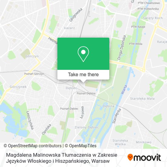 Magdalena Malinowska Tłumaczenia w Zakresie Języków Włoskiego i Hiszpańskiego map