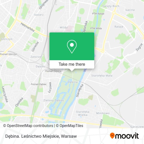 Dębina. Leśnictwo Miejskie map