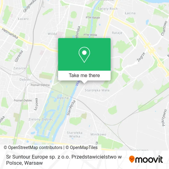 Карта Sr Suntour Europe sp. z o.o. Przedstawicielstwo w Polsce