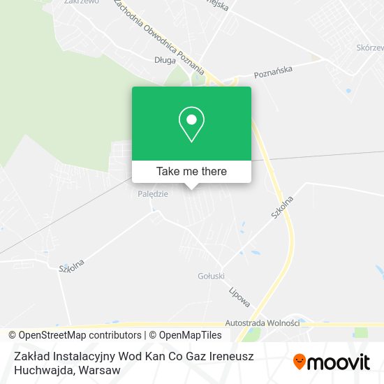 Zakład Instalacyjny Wod Kan Co Gaz Ireneusz Huchwajda map