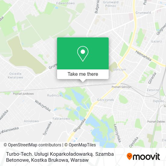 Turbo-Tech. Usługi Koparkoładowarką. Szamba Betonowe, Kostka Brukowa map