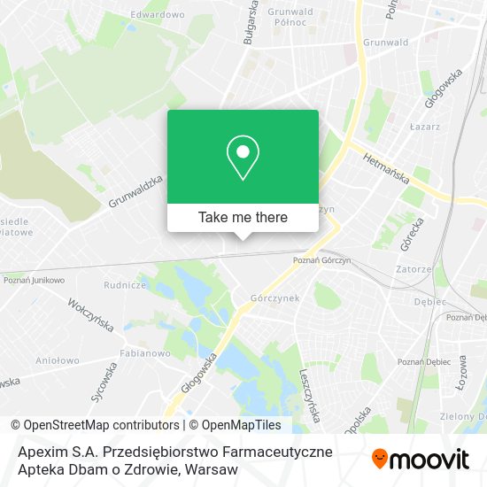 Apexim S.A. Przedsiębiorstwo Farmaceutyczne Apteka Dbam o Zdrowie map