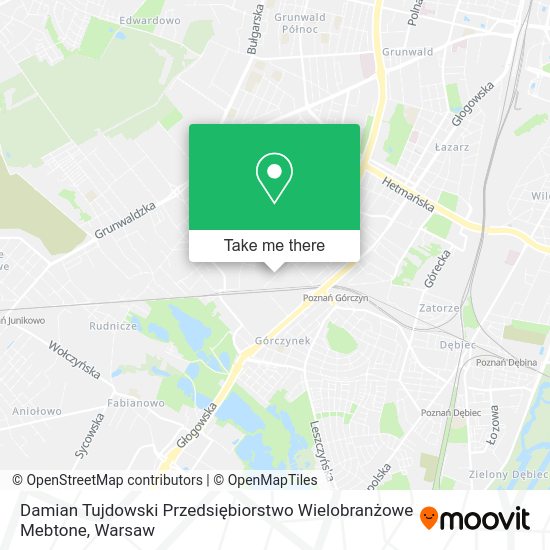 Damian Tujdowski Przedsiębiorstwo Wielobranżowe Mebtone map