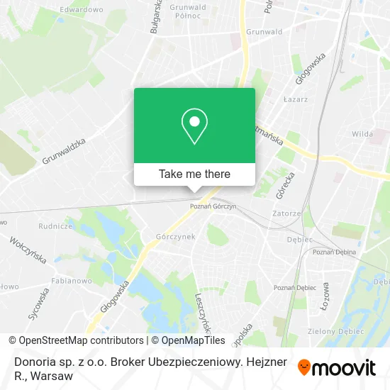 Карта Donoria sp. z o.o. Broker Ubezpieczeniowy. Hejzner R.