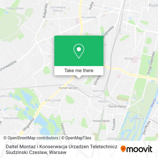 Daltel Montaz i Konserwacja Urzadzen Teletechnicz Siudzinski Czeslaw map