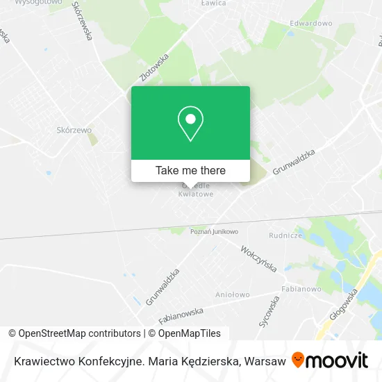 Карта Krawiectwo Konfekcyjne. Maria Kędzierska
