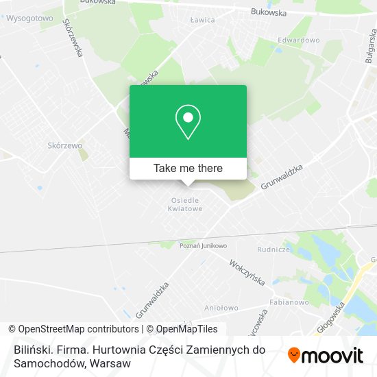 Biliński. Firma. Hurtownia Części Zamiennych do Samochodów map