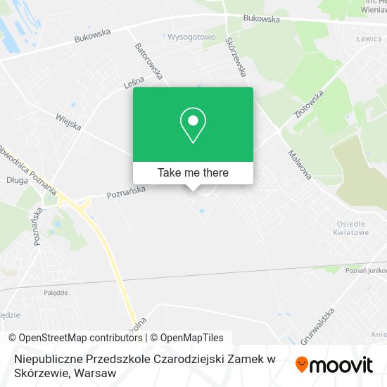 Niepubliczne Przedszkole Czarodziejski Zamek w Skórzewie map