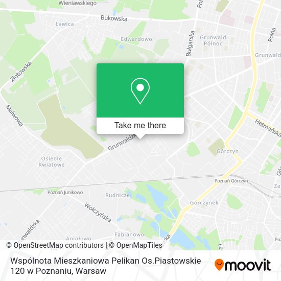 Wspólnota Mieszkaniowa Pelikan Os.Piastowskie 120 w Poznaniu map