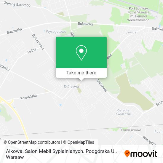 Карта Alkowa. Salon Mebli Sypialnianych. Podgórska U.