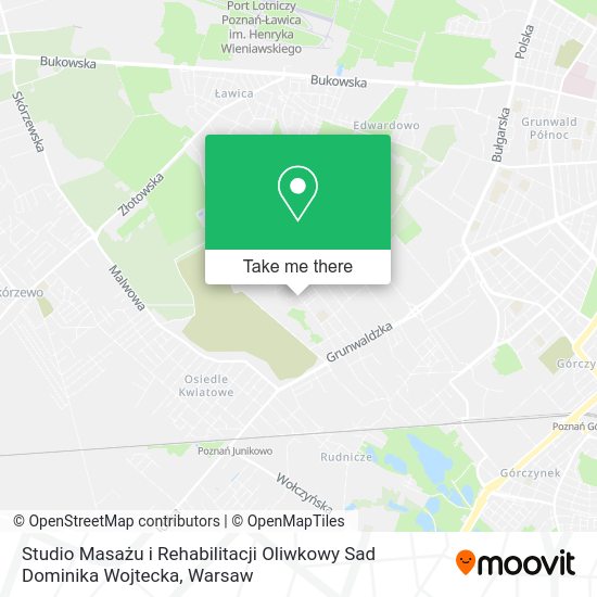 Studio Masażu i Rehabilitacji Oliwkowy Sad Dominika Wojtecka map