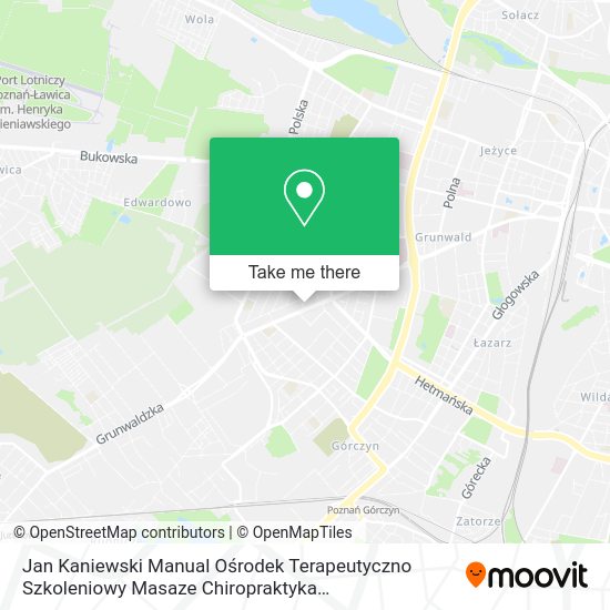 Jan Kaniewski Manual Ośrodek Terapeutyczno Szkoleniowy Masaze Chiropraktyka Bioenergoterapia map