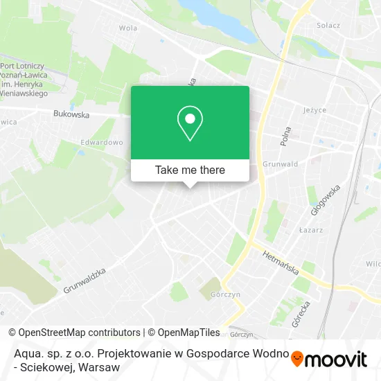 Карта Aqua. sp. z o.o. Projektowanie w Gospodarce Wodno - Sciekowej