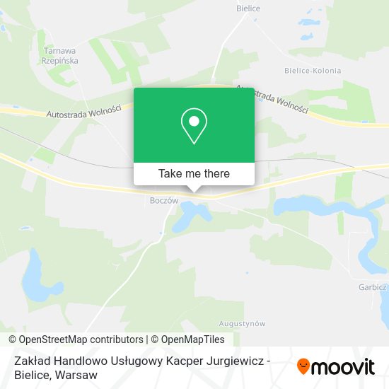 Zakład Handlowo Usługowy Kacper Jurgiewicz - Bielice map