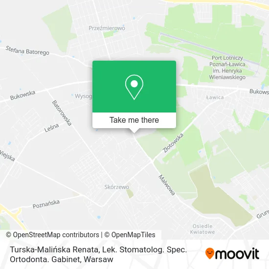 Карта Turska-Malińska Renata, Lek. Stomatolog. Spec. Ortodonta. Gabinet