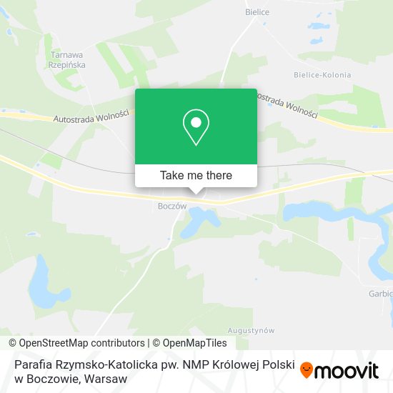 Parafia Rzymsko-Katolicka pw. NMP Królowej Polski w Boczowie map