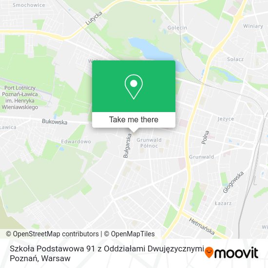 Szkoła Podstawowa 91 z Oddziałami Dwujęzycznymi Poznań map